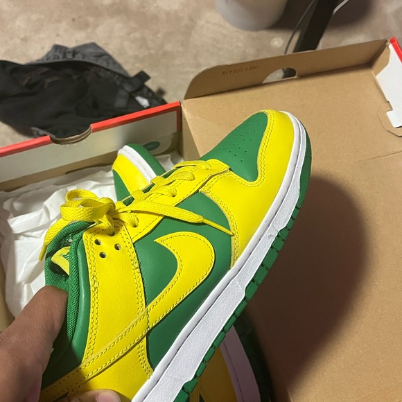 Nike Dunk Low Green and Yellow Sneakers - Picture 3 of 4